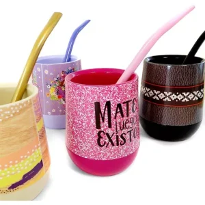 MATE DECO CON BOMBILLA Y SACA YERBA